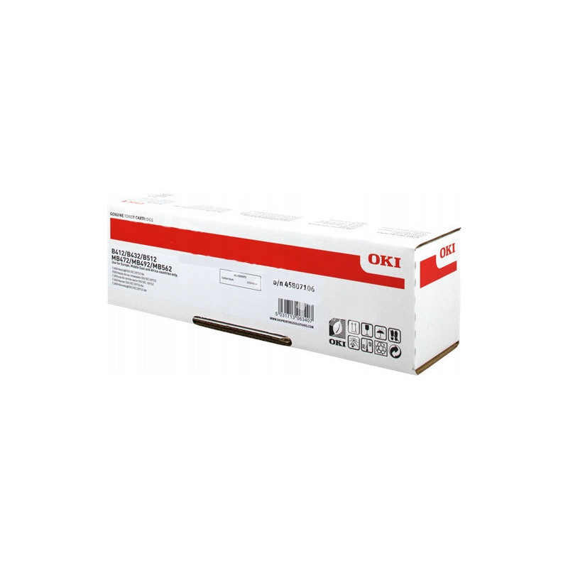 Toner OKI (45807106) czarny 7000str B412/B432/B512/MB472/MB492 Toner OKI (45807106) czarny 7000str B412/B432/B512/MB472/MB492