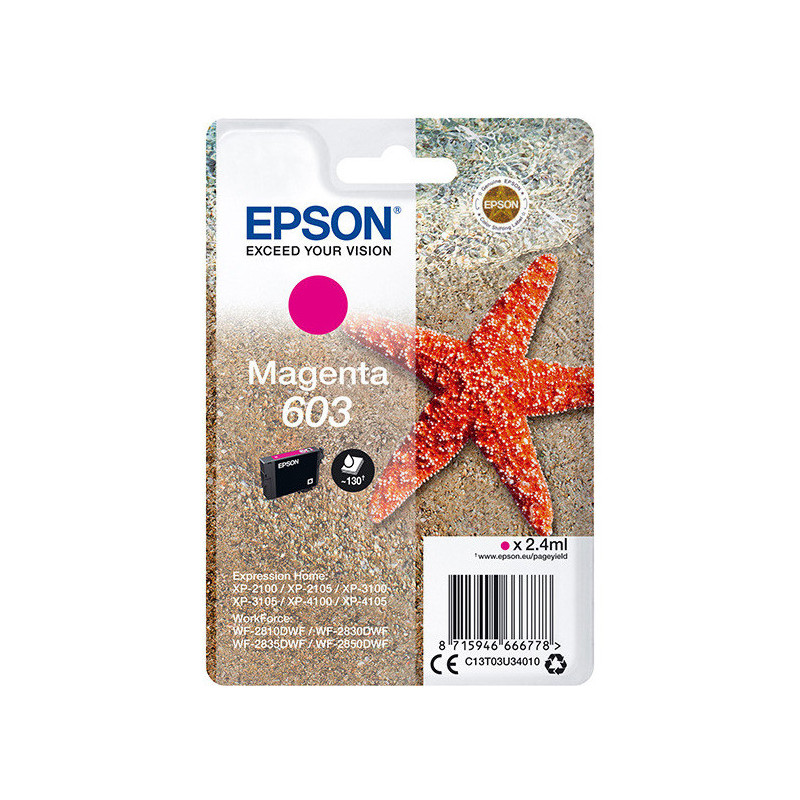 Tusz EPSON (603/C13T03U34010) purpurowy 2,4ml Tusz EPSON (603/C13T03U34010) purpurowy 2,4ml
