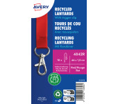 Smycz z karabińczykiem (10 sztuk) 440x15mm czerwona 4842R AVERY
