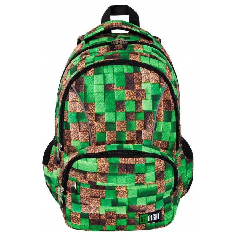 Plecak szkolny 2-komorowy Tornister młodzieżowy Pixel Cubes BP-76 ST.RIGHT St.Majewski