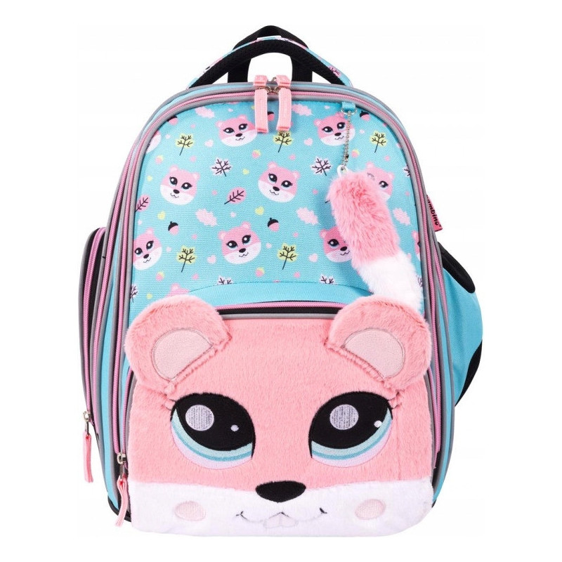 Plecak szkolny 2-komorowy Tornister dla dziewczynki Squirrel B-8 PREMIUM St.Majewski