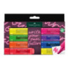 Zakreślacz 1546 8 kolorów super NEON 254601 Faber-Castell