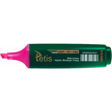 Zakreślacz płaski różowy KW015-R TETIS