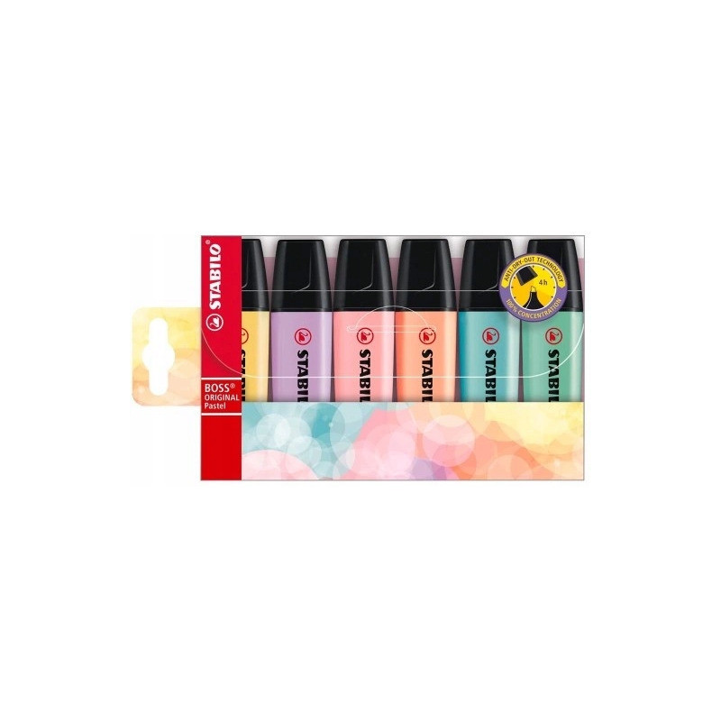 Zakreślacz STABILO BOSS kolory pastelowe komplet 6szt. 70/6-2