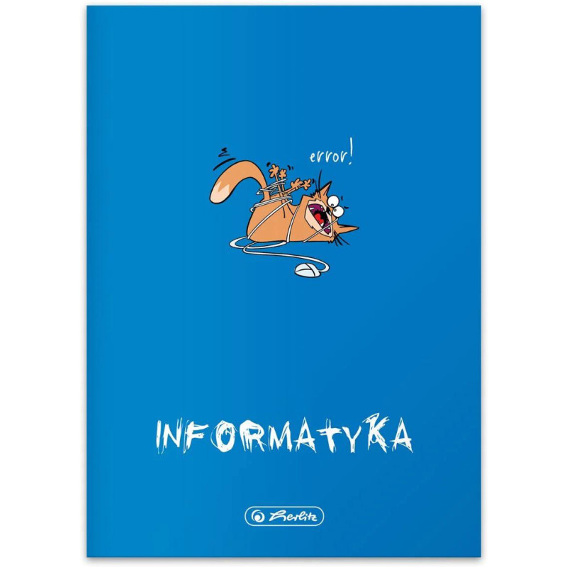 Zeszyt szkolny przedmiotowy A5 60 kartek w kratkę 70g INFORMATYKA 9500097 HERLITZ