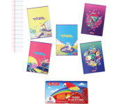 Zestaw Zeszyt A5 60k linia 70g EKIPA (5 sztuk) + Farby plakatowe 8 kolorów HERLITZ