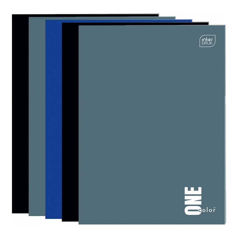 Zestaw zeszytów A4 60k kratka (5szt) ONE COLOR mix kolorów INTERDRUK