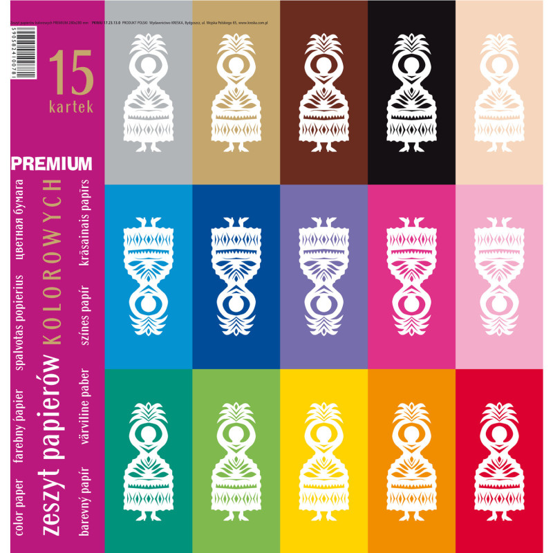Zeszyt papierów kolorowych 28x28 PREMIUM 00806 KRESKA