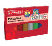 Plastelina szkolna brokatowa Zestaw 8 kolorów 9589003 HERLITZ