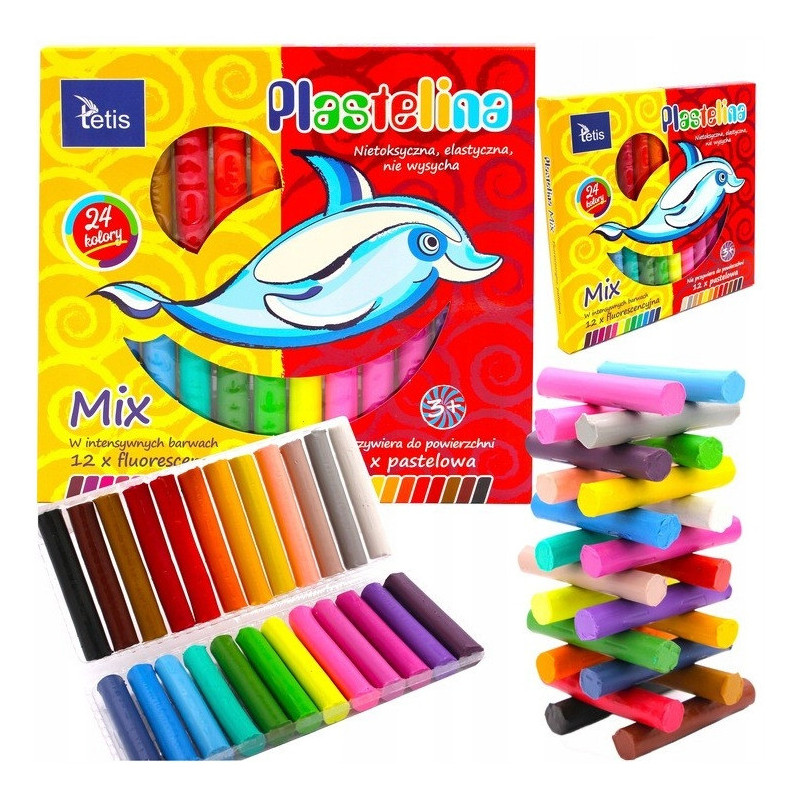 Plastelina 24 kolory 15g KP004-G TETIS