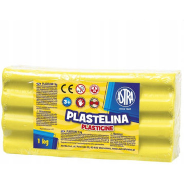 Plastelina szkolna dla dzieci 1kg cytrynowa żółta 303111004 ASTRA