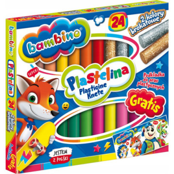 Plastelina dla dzieci Zestaw 24 kolory + Podkładka do prac plastycznych BAMBINO St.Majewski