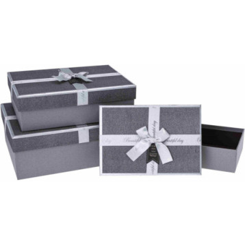 Zestaw pudełek ozdobnych PUG-23345-PR SILVER (3szt) ROZETTE Zestaw pudełek ozdobnych PUG-23345-PR SILVER (3szt) ROZETTE