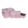 Zestaw pudełek ozdobnych PUG-24114-PR PINK (3szt) ROZETTE