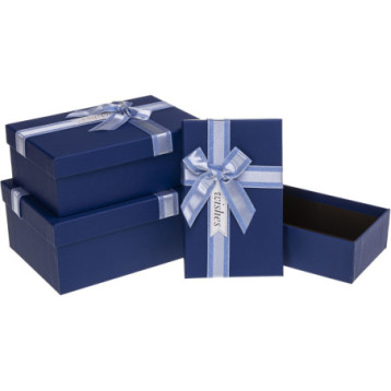 Zestaw pudełek ozdobnych PUG-24262-PR BLUE (3szt) ROZETTE