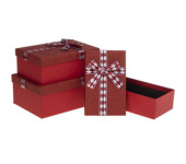 Zestaw pudełek ozdobnych PUG-24259-PR RED (3szt) ROZETTE
