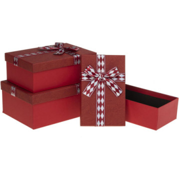 Zestaw pudełek ozdobnych PUG-24259-PR RED (3szt) ROZETTE