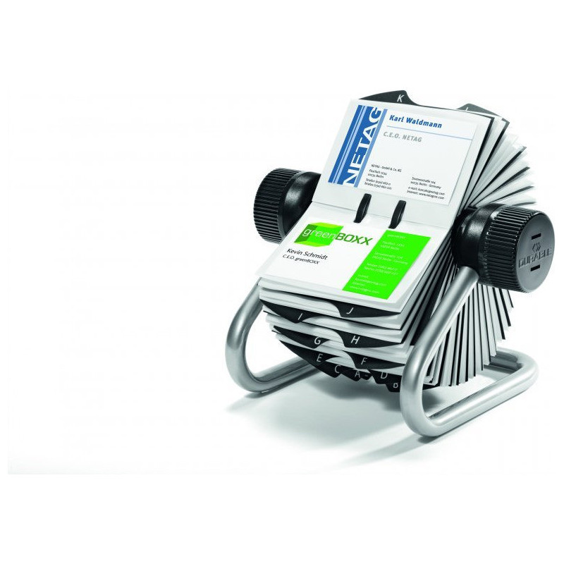 Wizytownik obrotowy na 400wiztówek A-Z srebrny DURABLE 248123