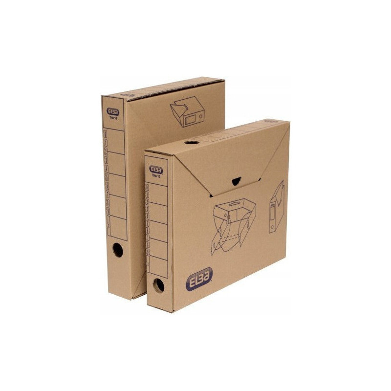 Pudło archiwizacyjne pudełko na dokumenty 5,5cm brązowe kartonowe TRIC 100552622 ELBA