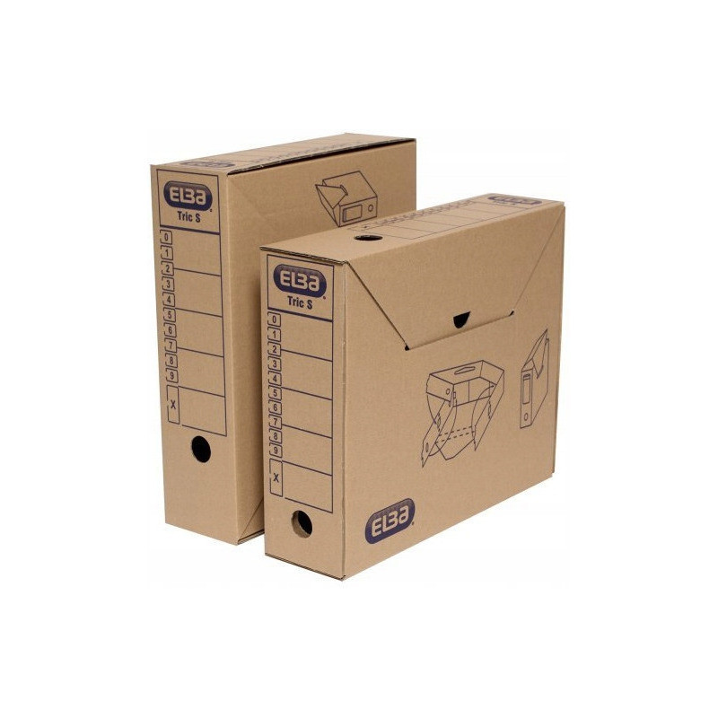Pudło archiwizacyjne pudełko na dokumenty 9,5cm brązowe kartonowe TRIC 100552625 ELBA