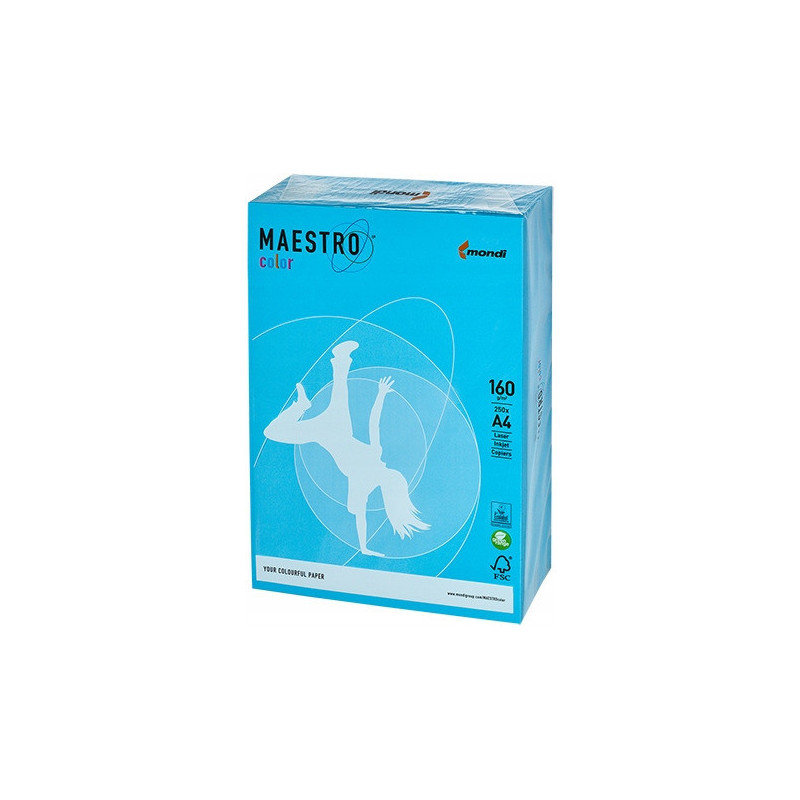 Papier ksero A4 160g MAESTRO COLOR AB48 intensywny błękitny 250a