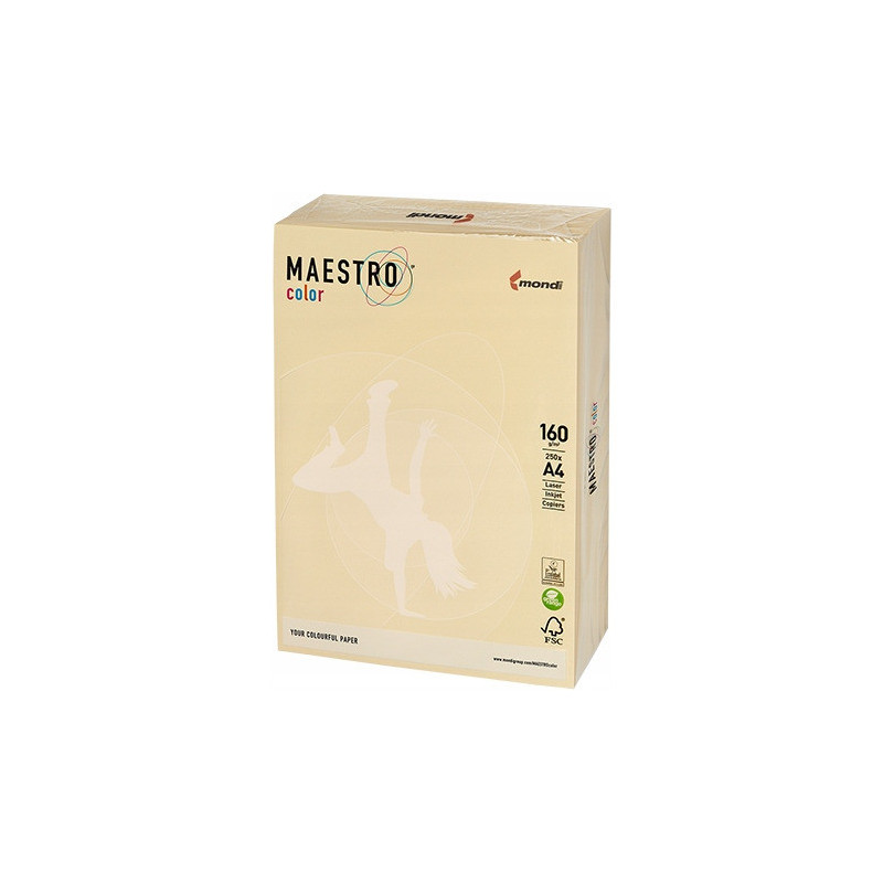 Papier ksero A4 160g MAESTRO COLOR BE66 pastel kość słoniowa/wanilia (250ark)