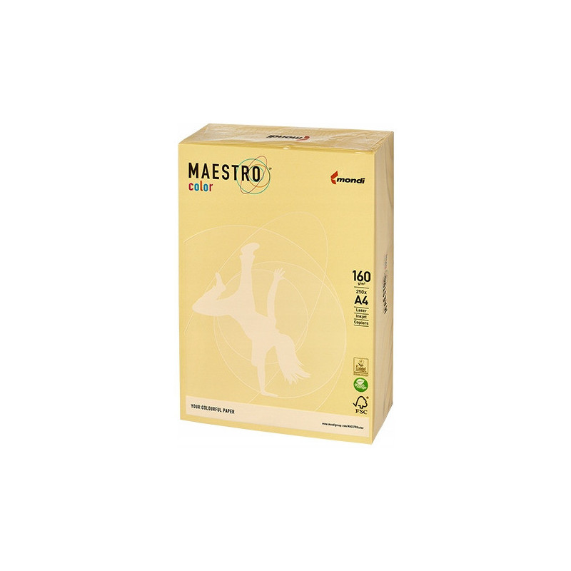 Papier ksero A4 160g MAESTRO COLOR YE23 pastel żółty (250ark)