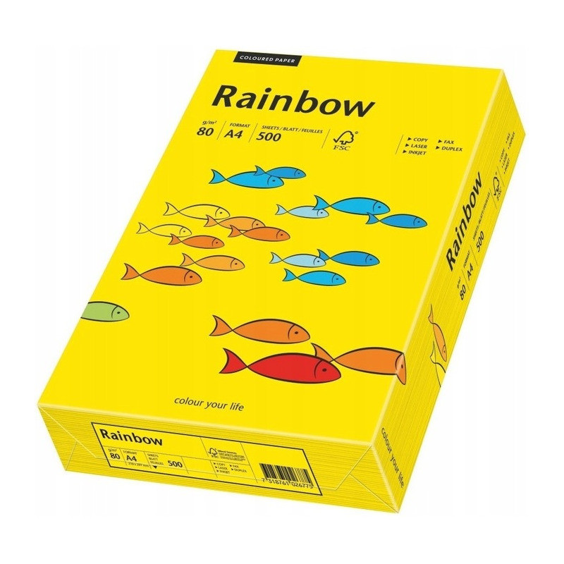 Papier ksero A4 80g RAINBOW R18 ciemnożółty 88042387