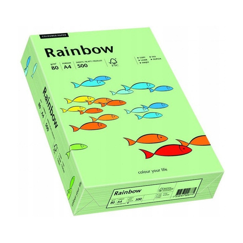 Papier ksero A4 80g RAINBOW R75 przygaszona zieleń 88042629