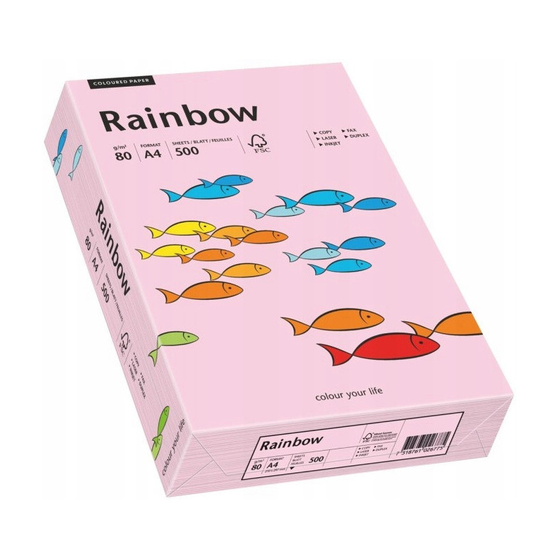 Papier ksero A4 80g RAINBOW R54 jasnoróżowy 88042519
