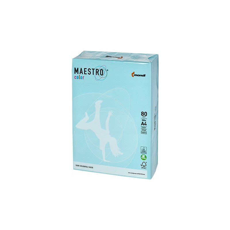 Papier ksero A4 80g MAESTRO COLOR MB30 niebieski pastel Papier ksero A4 80g MAESTRO COLOR MB30 niebieski pastel
