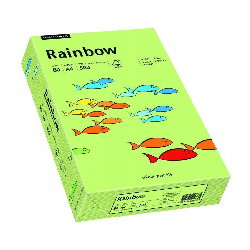 Papier ksero A4 80g RAINBOW R74 jasnozielony 88042607