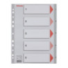 Przekładki plastikowe szare PP A4 1-5 numeryczne 100103 ESSELTE