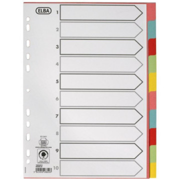 Przekładki do segregatora kartonowe A4 10 sztuk kolorowe 100204912 OXFORD