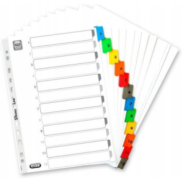 Przekładki numeryczne do segregatora A4 kartonowe 1-12 MYLAR 100204616 OXFORD Przekładki numeryczne do segregatora A4 kartonowe 1-12 MYLAR 100204616 OXFORD