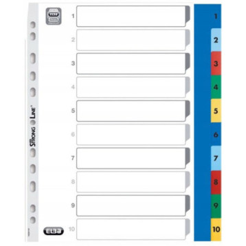 Przekładki A4 MAXI 1-10 kolor PP numeryczne 100205095 OXFORD Przekładki A4 MAXI 1-10 kolor PP numeryczne 100205095 OXFORD