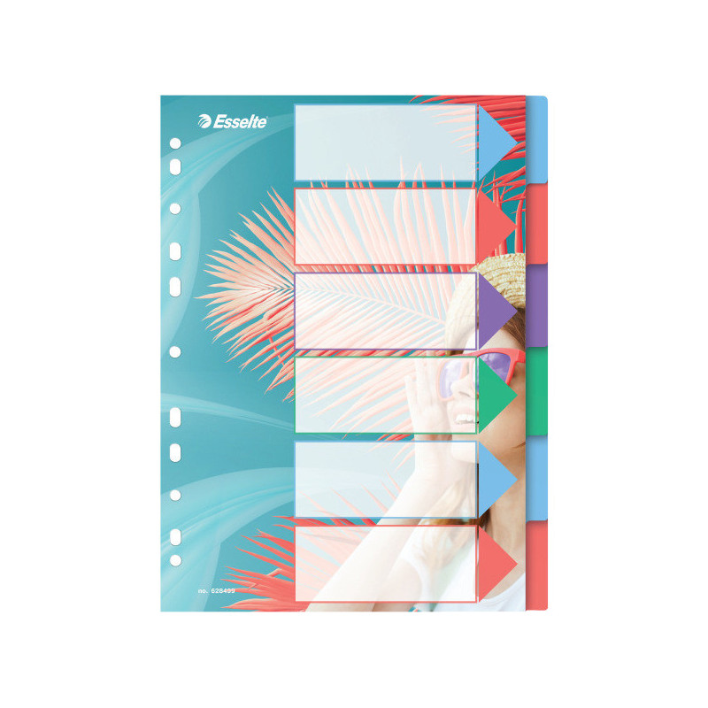 Przekładki Colour`Breeze PP A4 6 przekładek 628499 ESSELTE