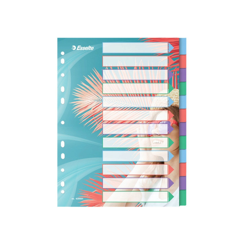 Przekładki Colour`Breeze PP A4 12 przekładek 628501 ESSELTE