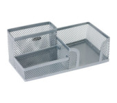 Przybornik na biurko GRAND metalowy srebrny GR-093S 120-1335