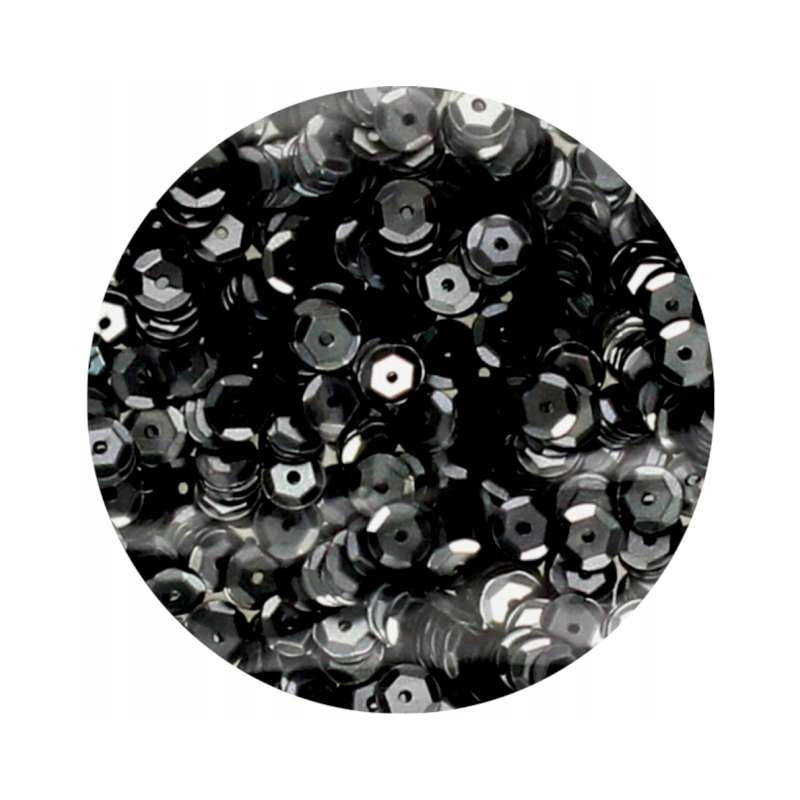 Cekiny błyszczące 6mm czarne 10g. B170 BREWIS