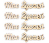 Ozdoby drewniane MOC ŻYCZEŃ (4szt.) 253016 Galeria Papieru