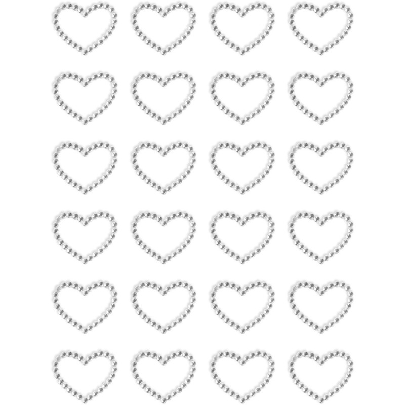Kryształki samoprzylepne SERCA srebrne (24szt.) 251131 Galeria Papieru