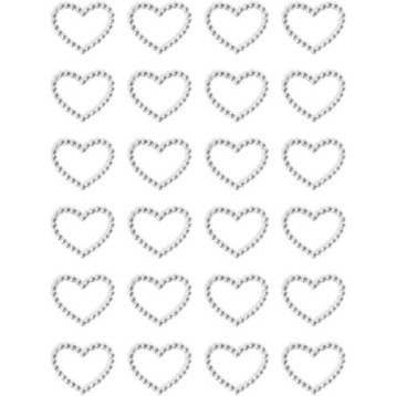 Kryształki samoprzylepne SERCA srebrne (24szt.) 251131 Galeria Papieru
