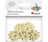 Dekoracje drewniane KWIATY 28mm 12szt. 486030 TITANUM