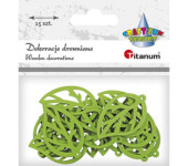 Dekoracje drewniane LIŚCIE zielone 15szt. 486033 TITANUM