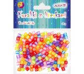 Koraliki kolorowe z literkami 6x6mm PJA-0354 ALIGA