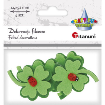 Filcowe KONICZYNKI z drewnianą biedronką 4szt. 399123 TITANUM Filcowe KONICZYNKI z drewnianą biedronką 4szt. 399123 TITANUM