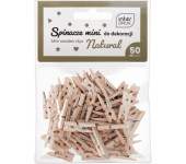 Naturalne spinacze do dekoracji MINI 50szt. INTERDRUK