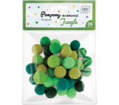 Pompony do dekoracji 35szt. JUNGLE INTERDRUK