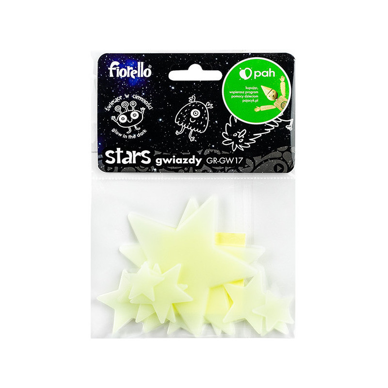 Ozdoby fluorescencyjne GWIAZDKI miks 12szt. GR-GW17 170-2813 FIORELLO